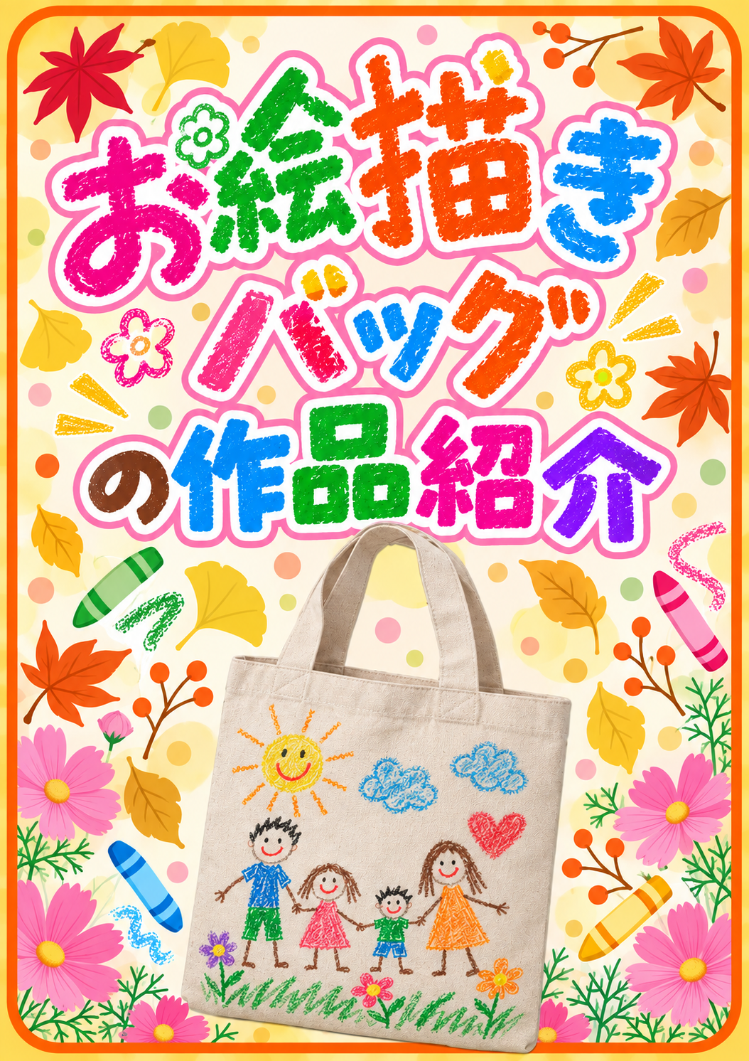 シルバーウィークイベント「お絵描きバッグをつくろう！」作品ギャラリー
